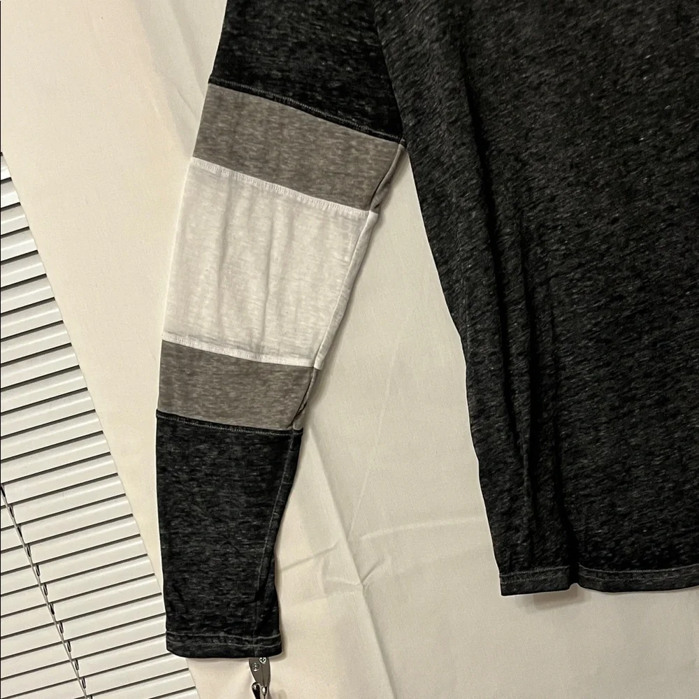 Free People Black and Gray Graphic Long Sleeve Shirt - Picture 4 of 8